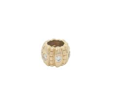 14k Yellow Gold Diamond Rondelle Spacer