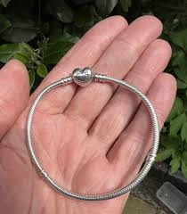 Genuine Pandora Silver Snake Chain Charm Bracelet With ...