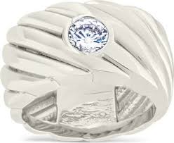 Sterling Forever Blythe Cubic Zirconia Woven Band Ring ...