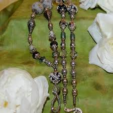 Beaded Lanyard, Black, Glass Beads, Lovely - Etsy