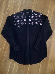 Frontier Series Black Western Shirt Men's Tall Long Sleeve ...