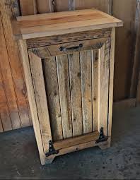 Wood Trash Bin, Tiltout Trash Can Cabinet Amish Handmade ...