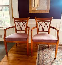 ON SALE John Widdicomb Dining Table and Chairs (2 Arm and 6 Side) – Curated Fine Furnishings