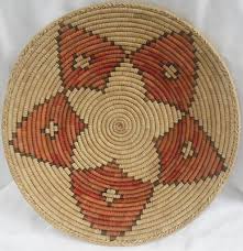 Large Coiled Basketry Tray, 16" Morning Star Pattern, Hand ...