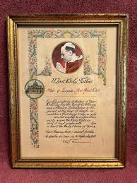 1956 VTG Framed Plenary Indulgence Pope Pius XII Vatican ...