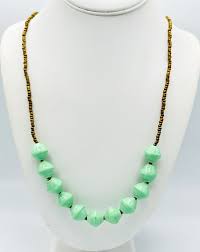 Uganda Hand Crafted Mint Green Paper Bead Necklace | eBay