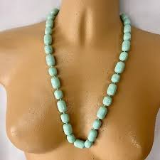 Vintage Lucite Necklace Baby Blue Potato Beads Chunky ...