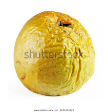 Yellow Wrinkled Apple Isolated On White Stock Photo ...