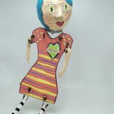 Maggie the Mixed Media Assenblage Doll,recycled, Paper Mache ...