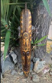 Tribal Primative Mohawk Wood Mask 39” inches | eBay