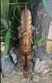 Tribal Primative Mohawk Wood Mask 39” inches – The Tiki Stop