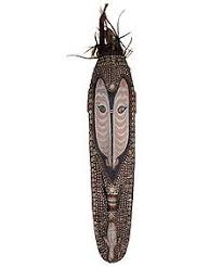 Papua New Guinea Sepik Cowrie Mai 43" Tribal Mask