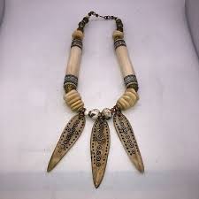 Dramatic Ethiopian Bone Amulets/Talismans Bone/Wooden Beads Ethnic Necklace | eBay
