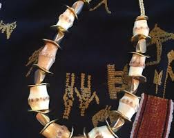 Custom Couture M Black Tribal Jacket With Tan and Gold Bamboo Necklace 1662 - Etsy