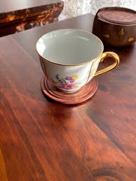 Floral Solid Wood Coaster Set - Etsy