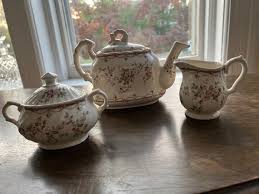 Vintage Crownford Tea Set: Teapot, Sugar Bowl, Creamer ...