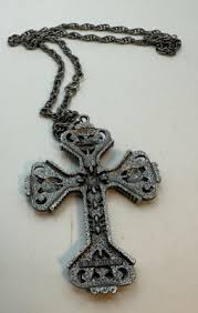 Sarah Coventry Florentine Cross Pendant 24" Necklace 1974 Vintage | eBay