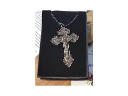 Pardon Cross Necklace,pardon Crucifix Chain for Men, Men's Cross Pendant,gunmetal Pardon Cross,big Silver and Gunmetal Crucifix Necklace - Etsy