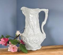 Antique Charles Meigh Relief Molded Salt Glazed Pitcher Sea ...
