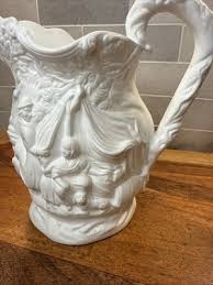 Antique Samuel Alcock Parian Ware Pitcher Witch and Cauldron ...