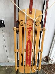 Old Wooden Vintage Solid Wood Paris Sled Winter Cabin Metal - Etsy