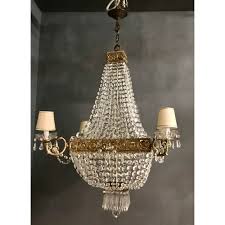 Large Vintage Crystal Chandelier, 1950s | Chairish