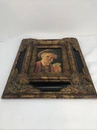 ANTIQUE VINTAGE GOLD GILT GESSO & VELVET DEEP FRAME 14” X 12” X 2 1/8” | eBay