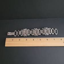 Vintage 1960's MCM SE Asian Silver Black Toned Bracelet & Earrings Glass Stone? | eBay