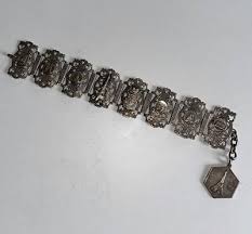 Vintage French Souvenir Panel Bracelet Silver Tone Metal PARIS Sights & Fob | eBay