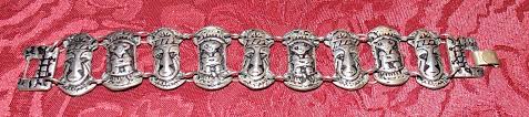 Vintage 900 Silver Aztec Gods Linked Bracelet - 7" - Etsy