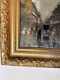 Framed Original Oil Painting on Canvas, Parisian Street Scene by Ruca - Etsy