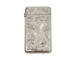 Antique Gilbert Sterling Silver Match Safe Vesta Case With ...