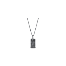 14k White Gold Black Natural Diamond Pendant 1/2 ct. tw ...