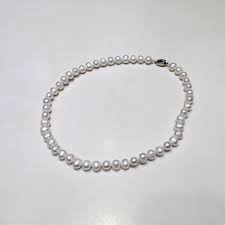 Potato-shaped white freshwater pearl necklace 8-9mm 17INCH ...