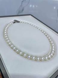 elegant natural 9-10mm south sea white pearl necklace 18inc ...