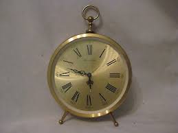 vintage BULOVA clock Roman numeral Japan gold-tone mantle stop watch style | eBay