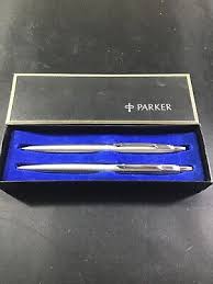 VINTAGE PARKER Silver PEN AND PENCIL SET NIB | eBay