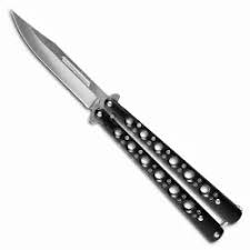 Basic Black Butterfly Knife - Heavy Duty Black Balisong ...