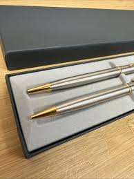 VTG Parker Insignia Stainless Steel Pen and Pencil Set Boxed ...