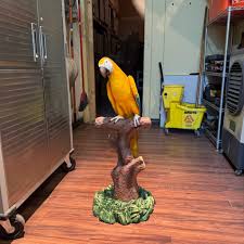 Blue Gold Macaw Parrot On Branch Life Size Statue Jungle ...