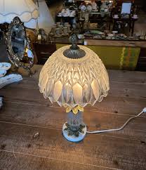 Mid Century Oberglas Austria Crystal Lamp With Brass and ...