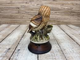 Owl Musical Figurine - Vintage Owl Statuette - Japanese Owl ...