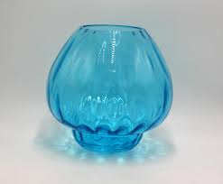 Vintage Party Lite Blue Glass Candle Holder or Vase - Etsy