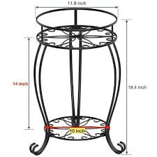 2-Pack Heavy Duty Black 2-Tier Round Metal Plant Stands ...