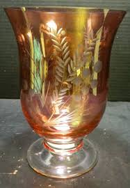 Vintage Lenox Etched Cranberry Crystal Hurricane Candle ...