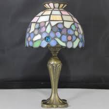 Vintage PartyLite Stained Glass Tea Light Lamp