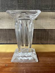 Vtg PartyLite Quad Prism Pedestal Crystal Pillar Candle ...
