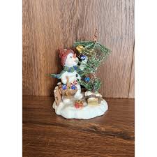 Vintage Snowman Hanging Ornament "welcome" Christmas Winter ...