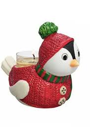 PartyLite (Qty 2) SNOWBIRD PENGUIN TEALIGHT HOLDERS Winter ...