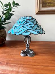 Vintage Partylite Stained Glass Blue Candle Holder Lamp - Etsy